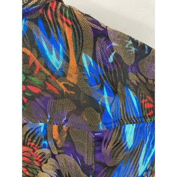 Chicos Silk Blend Multicolor Jewel Tone colorful jacket Size 1 / Large - Picture 4 of 5